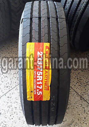 Gold Partner GP715 (рулевая) 215/75 R17.5 127/124M 16PR - Фото протектора с этикеткой